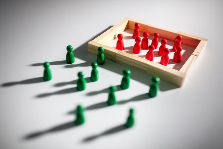 Racial division and segregation symbolism